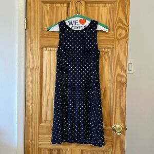 Anne Klein - Navy and White Polka Dot Shift Dress - Size 4